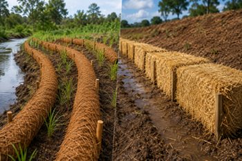 Coir Logs vs Hay Bales: Which Is Better for Erosion Control?
