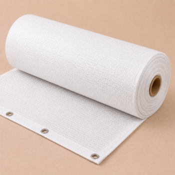 SunStop VL Knitted Shadecloth White 90gsm 4m x 50m Roll Inc Eyelets