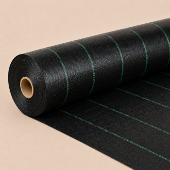Weedmat 1.83m wide Black with green stripes (Rl100m)